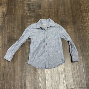 Tommy Bahama Shirt Boys Size Small 5/6 Blue Cotton Long Sleeve Button Up